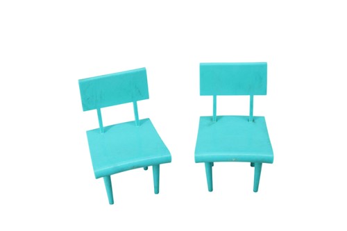 1950 doll chairs - 1950's, turquoise